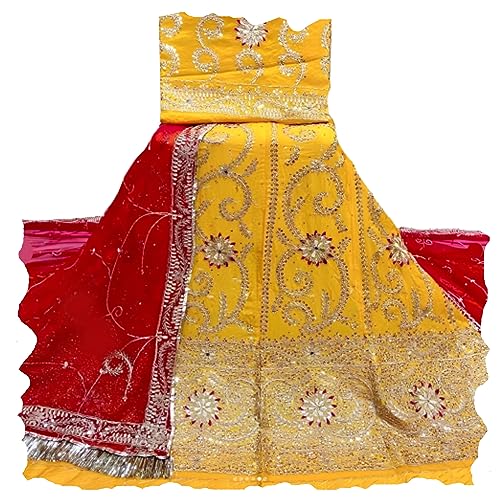 Image of Heavy Embroidery Work Semi Stitched Shimmer Silk Designer Rajputi Poshak For Women Rajasthani Lehenga Choli