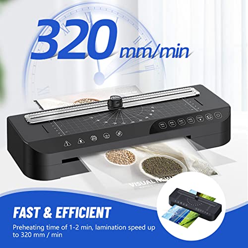 Laminator Machine, A4 / A5 / A6 Laminating Machine With 30 Plastic Sealing Film Cold And Hot System Trimmer Punch And Corner Rounder For Home Office(American Standard) #TOP6