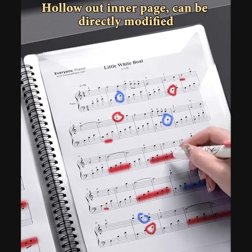 DEARBAG Music Sheet Holder, A4 Sheet Music Folders, 60 Pockets, Black, A4 Size - Image 3