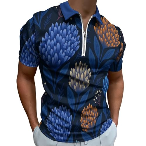 Polo homme manches courtes bleu t-shirt col en v grande taille casual sport