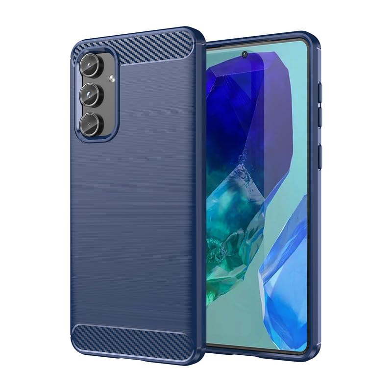 Image of Hybrid Carbon Fiber Back Case for Samsung Galaxy M55 / M55s / F55 5G (Blue)