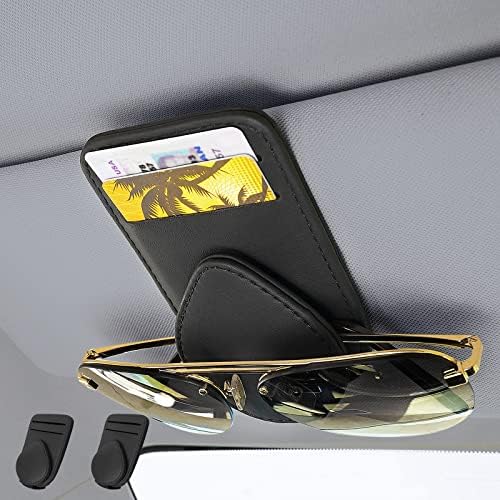 Small Leather Car Sun Visor Organizer Clip for Trucks/Cars
