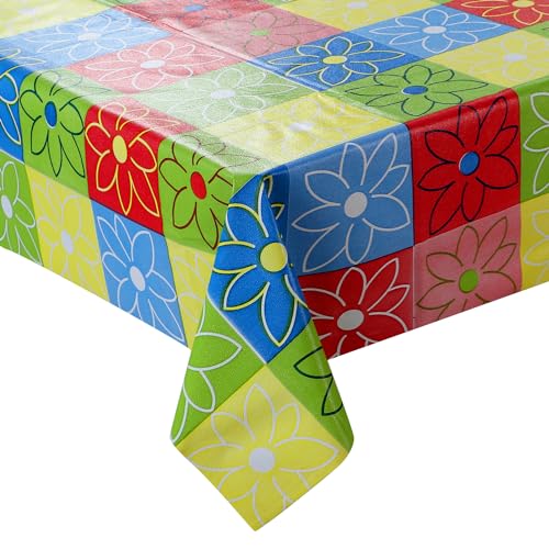 Image of Dakshya Industries PVC Waterproof Withoutlace Dining Table Cover (Size - 54X78 Inch) Rectangle 6 Seater Heat Rasistant Table Cloth (T9)