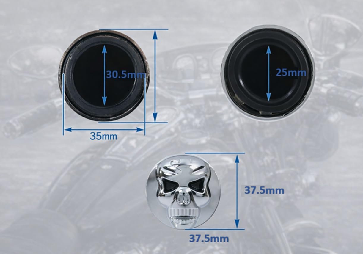 Amazon.co.jp: バイク 用 グリップ 1インチ 25mm スカルエンド 左右