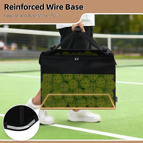Image of STORAGE MANIAC Foldable Tennis Ball Hopper Cart with Removable Ball Bag
