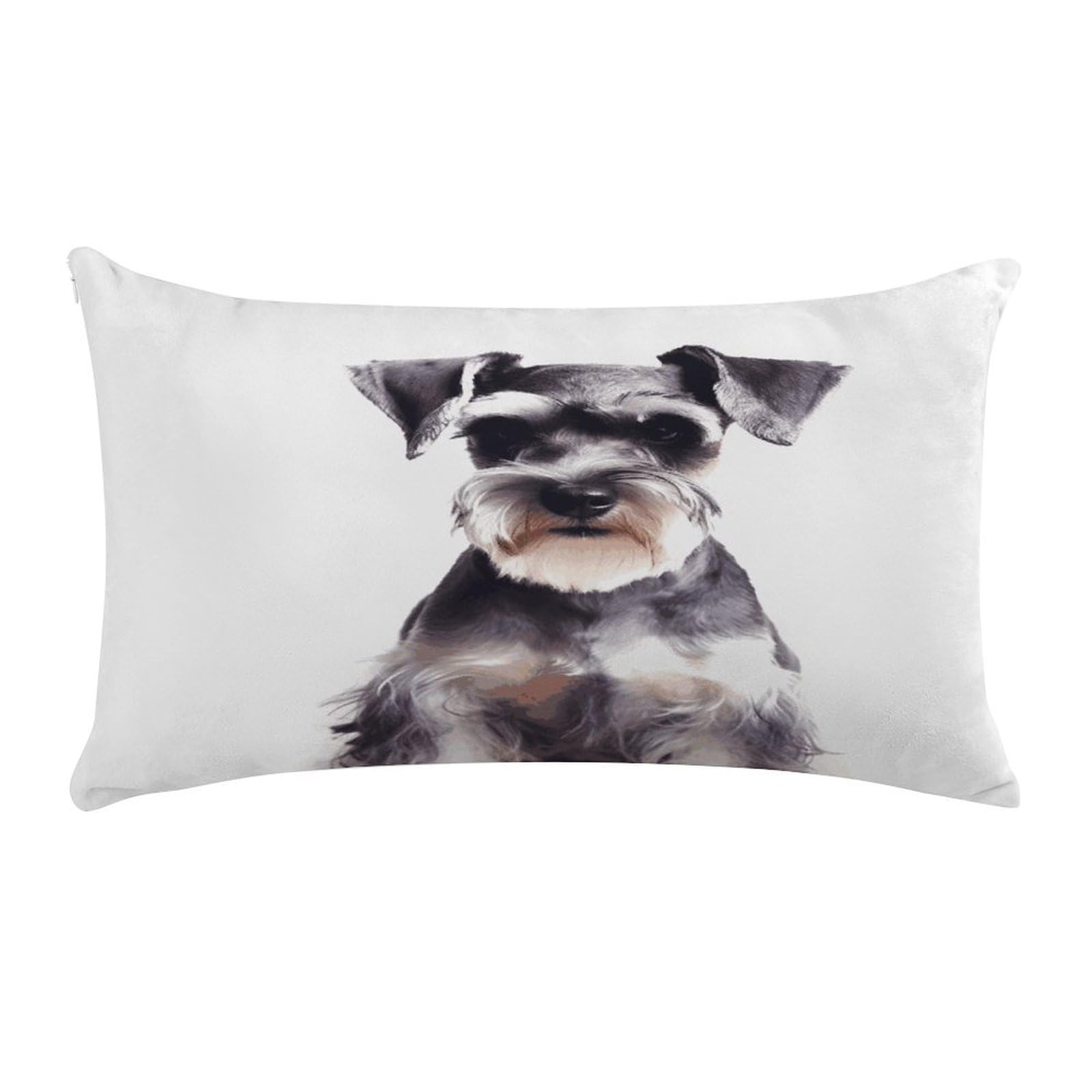 Well-Behaved Schnauzer Pillow Case Decorative Rectangle Throw Pillow Cover Soft Plush Pillowcase Cozy Cushion Case Modern Pillow Sham Cushion Cover for Bedroom Sofa Couch 20 X 12 Inch