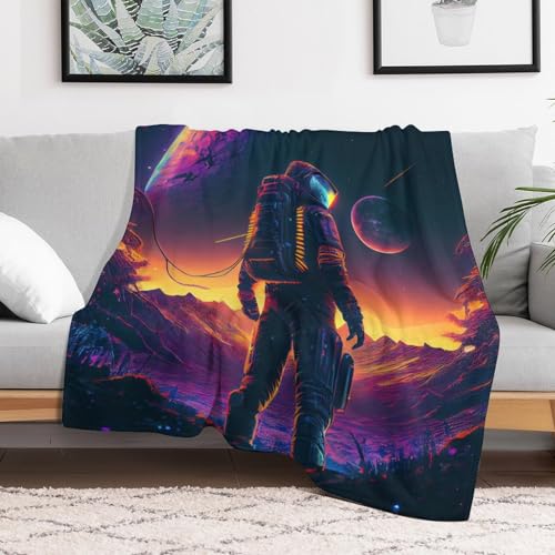 Couverture polaire neon astronaute pour en finir avec les frissons sur votre canape - 3