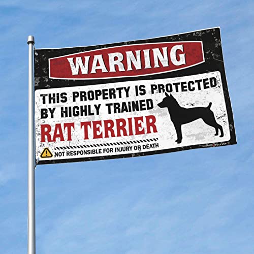 Drapeau Rat Terrier rigolo 152x244 cm : le cadeau de crémaillère idéal pour extérieur