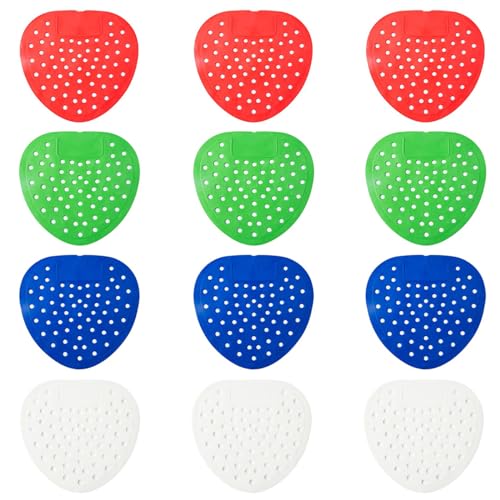 12 Piezas Filtros de Urinario, Inserto para Urinario, con Fragancia, para Todo Tipo de Centros Comerciales, Oficinas y Escuela, Rojo, Azul, Verde, Blanco
