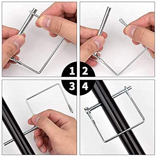 8pcs Goupille de Verrouillage, Axe de Verrouillage de Broche de Coupleur de Sécurité en Acier Inoxydable, Galvanisé Carrée Boucle de Fil Goupille pour Remorques, Pelouse, Jardin - Image 6