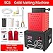 KLZUNDA Melting Furnace Electric Melting Furnace, 5000W Electric Gold Smelting Furnace Kit, 1600℃ with 3 kg Graphite Crucibles, Casting Refining Jewelry Precious Metals Gold Silver Copper