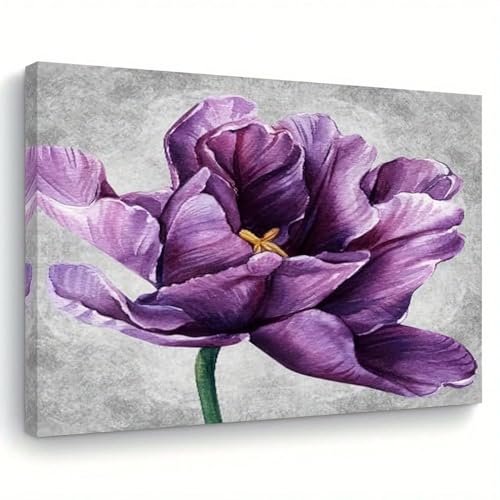 Toile florale violette 21x30 cm pour la décoration murale du salon et de la chambre