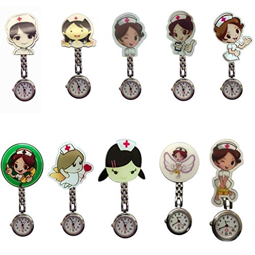 Preisvergleich Produktbild Gusaman Nette Harajuku Krankenschwestertabelle medizinische Behandlung Universalwanduhr Brusttaschenuhr Farbe: Galvanisieren Sie PNP