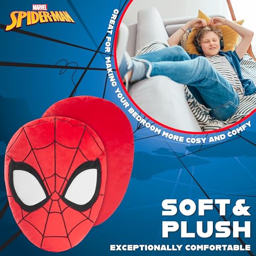 Disney Spiderman 3D Plush Pillow Cushions for Bed, Kids Bedroom Accessories 34 x 25cm - Spiderman Gifts for Boys (Red) Disney Spiderman 3D Plush Pillow Cushions for Bed, Kids Bedroom Accessories 34 x 25cm - Spiderman Gifts for Boys (Red)