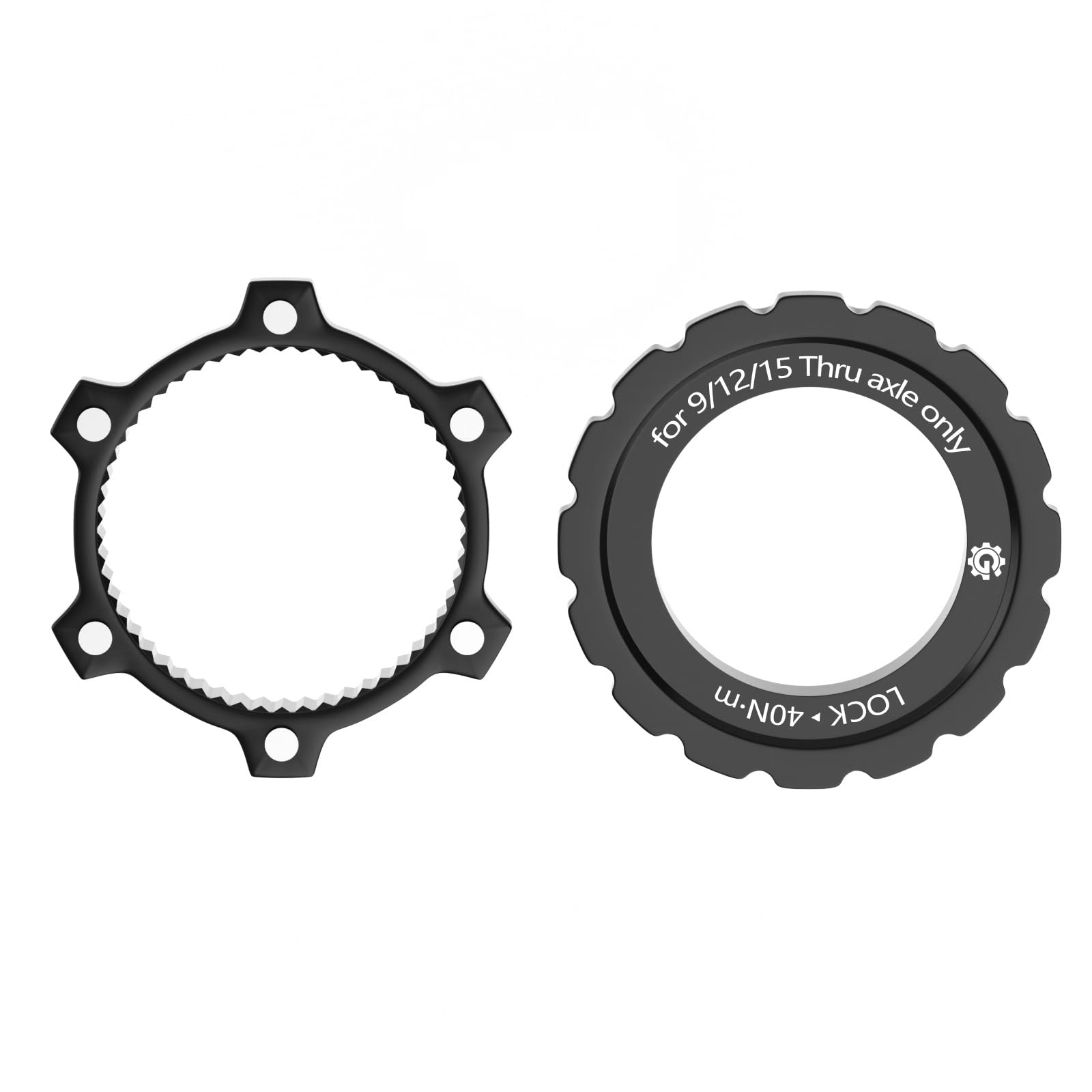 GRQUSTO Bike Centerlock Adapter with Lockring - 6-Bolt Mount Adapter & Centerlock Rotor Lockring Kit, Center Lock Tool for Road Bike Mountain Bike 9/12/15mm Hub Axles(Kit)