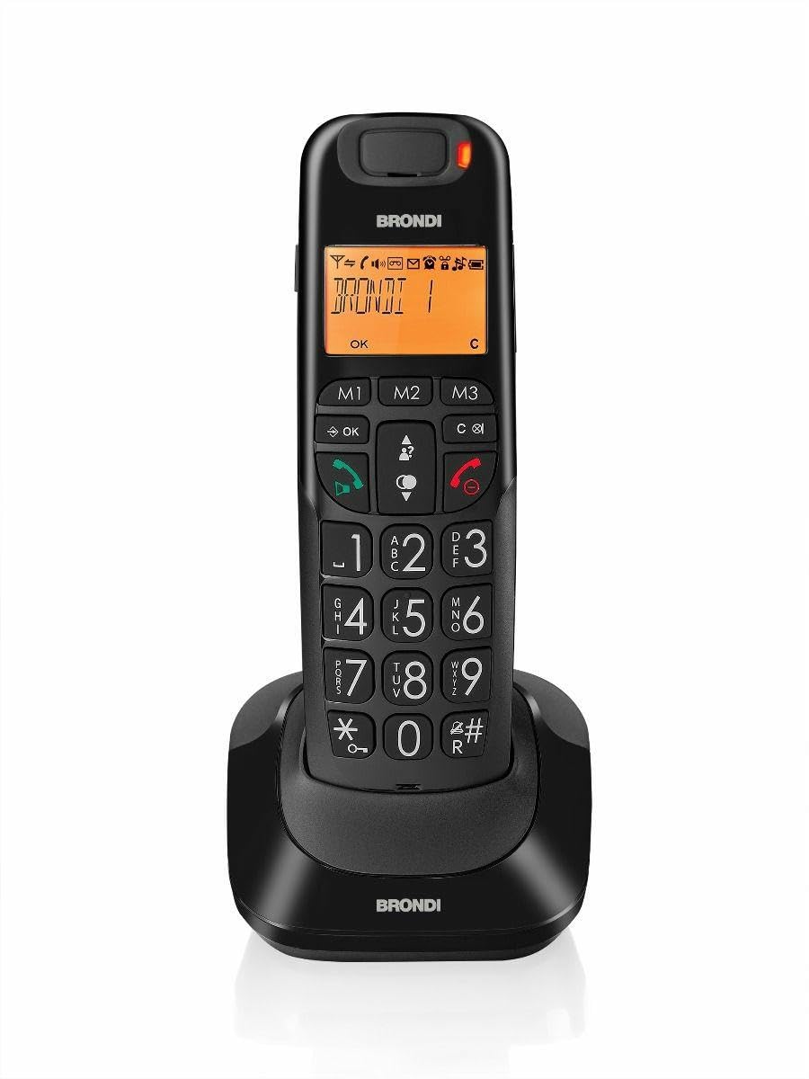 Brondi Bravo Bright telefon bezprzewodowy, czarny