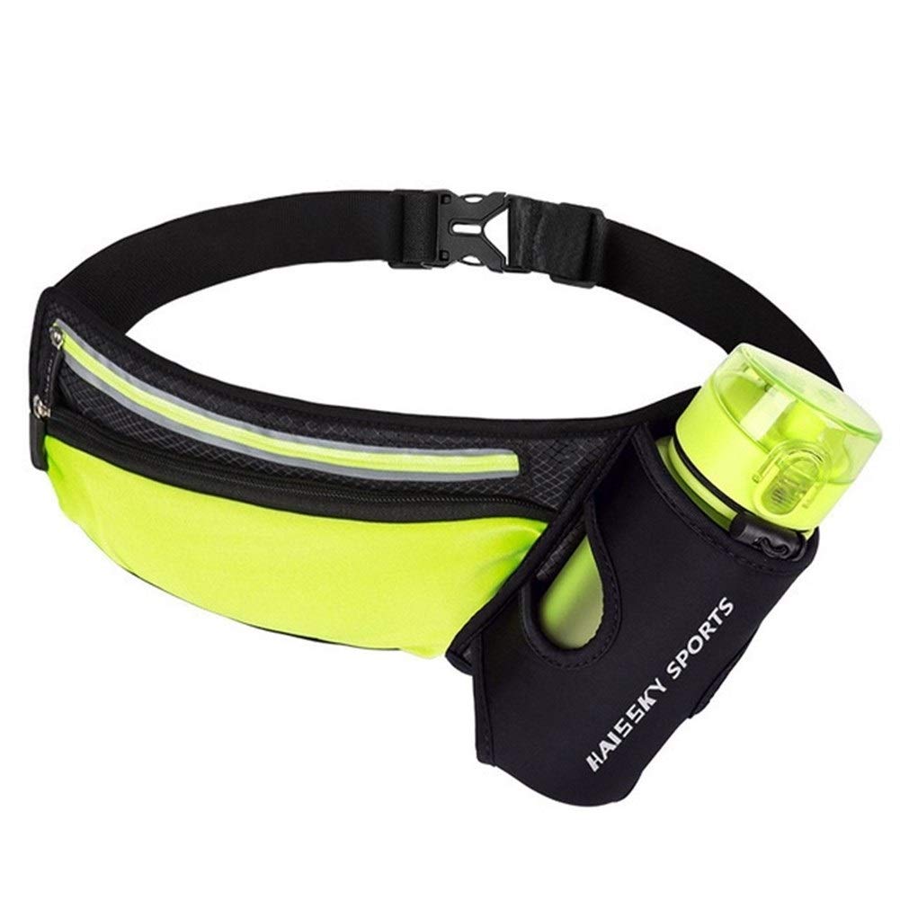 Laufgürtel Laufen Marathon Hüfttasche Sport Klettern Wandern Racing Gym Fitness Leichter Trinkgürtel Wasserflasche Hip Hüfttasche 259 (Color : Green Color)