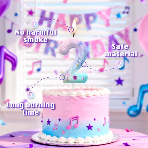 Image of Pink Number 4 Birthday Candles, Cartoon Themed Cake Toppers for Boys Girls Cake Decorations, Birthday Decorations Party Supplies, Number Candles for Party Decor