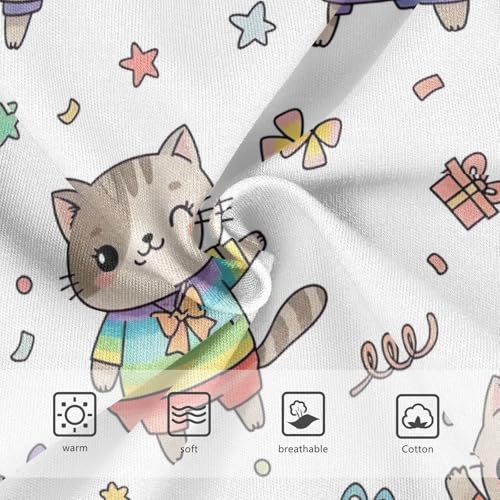 Cute Cartoon Cats Rainbow Undies for Toddler Girls, Panties for Girls, 2T–8 Years3