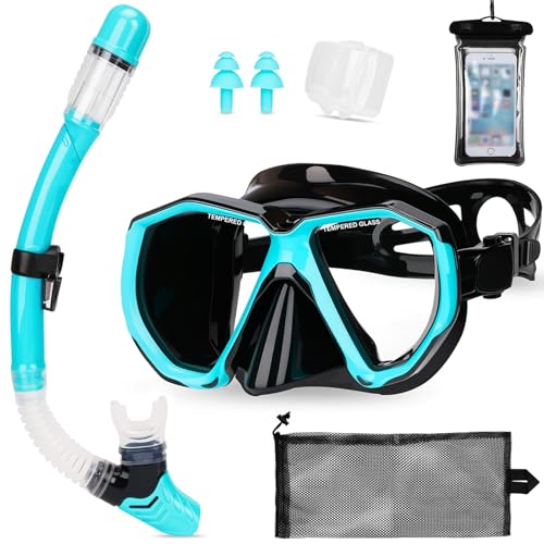 BBWELL Gafas y Tubo de Snorkel Set para Adulto,Gafas Buceo Adulto,Gafas de Buceo Adultos,Mascara Buceo,Gafas de Buceo Unisex para Snorkel Natación y Buceos