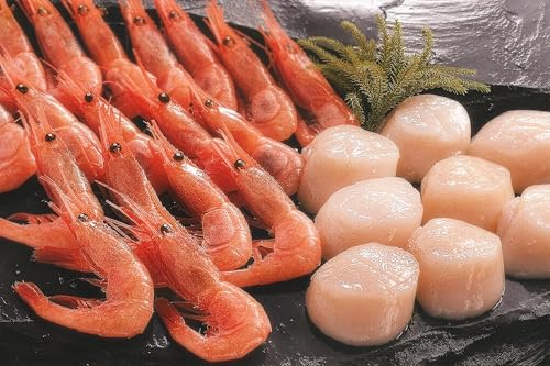 美味しさそのまま急速冷凍 甘えび・北海道オホーツク産ほたて刺身セット(甘えび400g、北海道産ほたて300g)