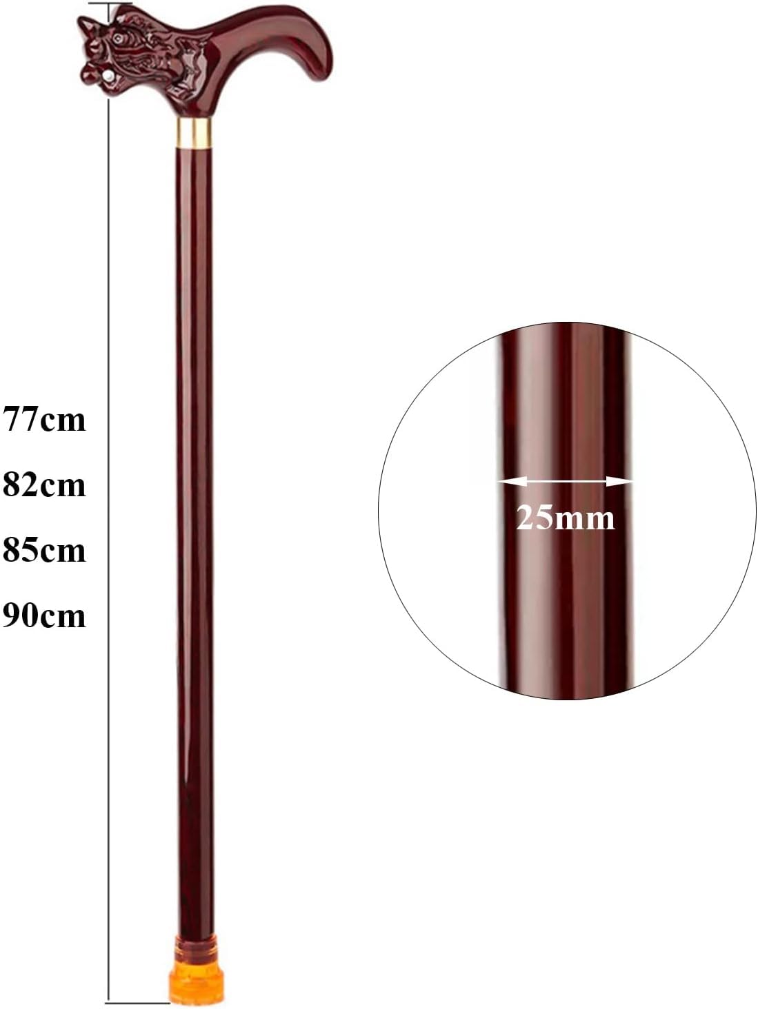 Bastón para Personas Mayores, Antideslizante, Ligero, De Madera, con Agarre Cómodo Y Ayuda para La Movilidad para Hombres Y Mujeres., Brown, 85cm