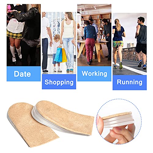 Image of JUMPOW Heel Lifts for Leg Length Discrepancy, 4 Layers, Adjustable Orthopedic Shoe Heel Lift, Height Increase Insole, Heel Spurs, Achilles Tendonitis, Heel Pain, Heel Cushion Inserts for Women & Men