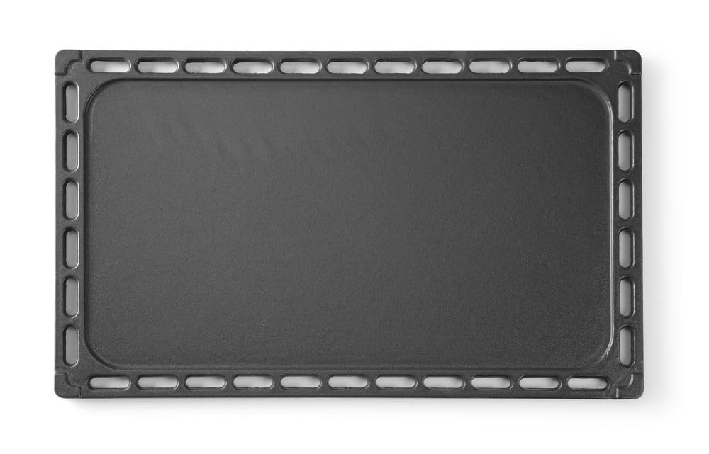 HENDI Plancha de asador, GN 1/1, de hierro fundido, 1 lado liso y 1 lado acanalado, 325x530mm, para todas las parrillas, grill, barbacoas Green Fire de HENDI