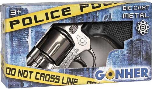 Gonher 73/0 - Revolver GS8 8-Schuss 13 cm, Zink Antik, mit Kurzlauf Cover