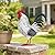 Ratuor Rooster Garden Statue Sculpture Metal Chicken Yard Decor Outdoor Figurines Patio Backyard Decoration (White)