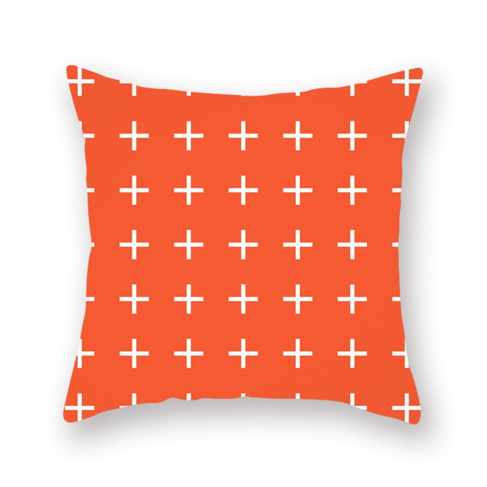 Cushion Covers 60cm x 60cm White Pattern Large cushions with covers included - Linen Square Decorative Throw Pillowcases with Invisible Zipper, for Livingroom Sofa Bedroom