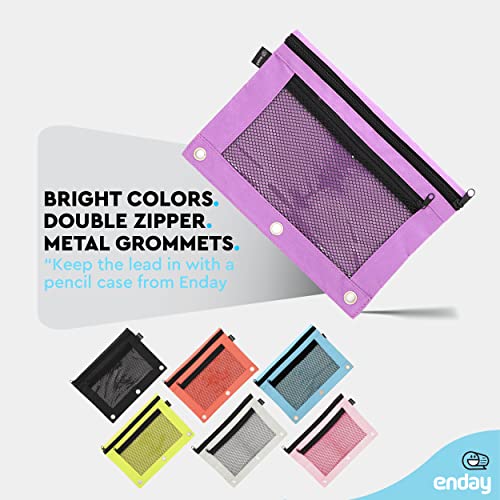 Image of Enday Purple Pencil Pouch For 3 Ring Binder, Zippered Binder Pencil Pouches, 3 Ring Pencil Pouch for Binder, Pencil Case for Binder, Large Pencil Bags for School, Home, and Office