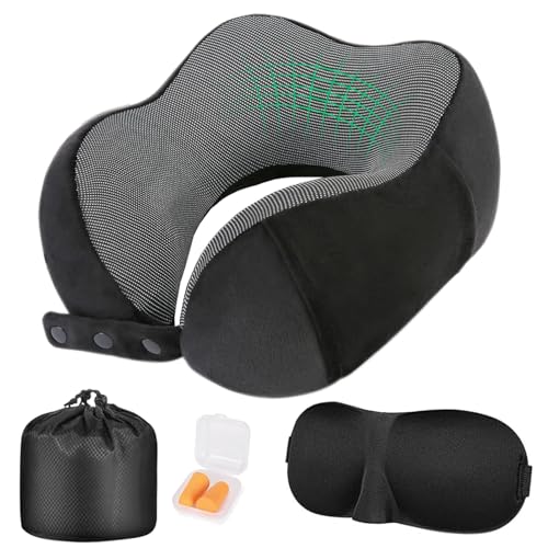 Travel Pillow Memory Foam Airplane Pillow Adjustable Neck Travel Pillow Travelrest Flight Pillows Memory Foam Neck Cushion For Adults With Eye Mask & Ear Plugs Essentials For Car Train & Office Travel Pillow Memory Foam Airplane Pillow Adjustable Neck Travel Pillow Travelrest Flight Pillows Memory Foam Neck Cushion For Adults With Eye Mask & Ear Plugs Essentials For Car Train & Office