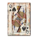 Poker Canvas Wall Art Print Queen of Spades Game Room Wall Art Print Wall Decor Prints Poster With Framed