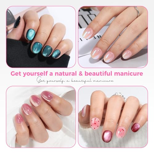 Image of UNA GELLA Extra Short Oval Round Nail Tips 312pcs Short Oval Gel Nail Tips