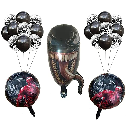 Decoraciones Cumpleaños Venom,23PCS Venom Globos Pancarta de Feliz Cumpleaños, Adorno de Torta...