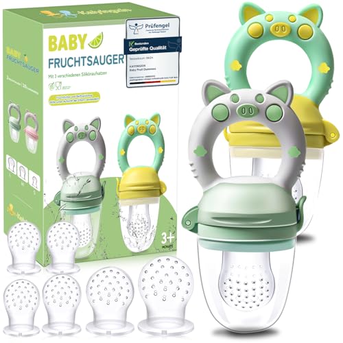 Grignoteuse Bébé Tetine Bebe - 2 Fruit Grignoteuses + 8 Tailles de Tétines Sans BPA, Tetine...