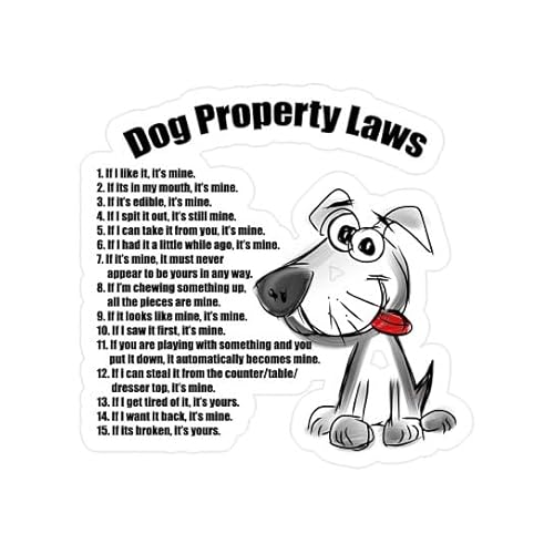 CafePress Dog Property Laws Small Die Cut Sticker, 3"x4" Glossy