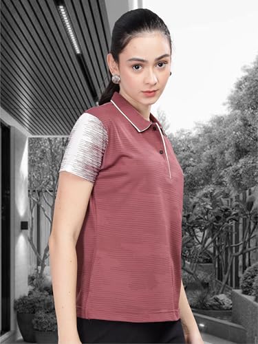 Image of STELLERS Women's Half Sleeve Active Wear Polo T-Shirt| Feather Touch Feel | Regular Fit | Odour Resistant | Anti-Static | Wrinkle Free | Quick Dry | Stretchable | Lightweight | Sweat-Proof