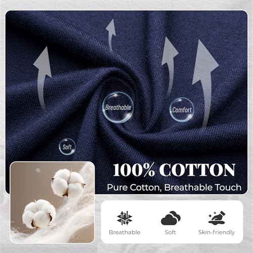 Image of U2SKIIN Mens Cotton Pajama Set, Soft Long Sleeve Pajamas for men Lightweight Button Up Sleepwear Lounge Pjs Set with Pockets