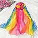 GOFINEE Women Soft Chiffon Lightweight Neck Scarf Head Hair Wrap Multicolour