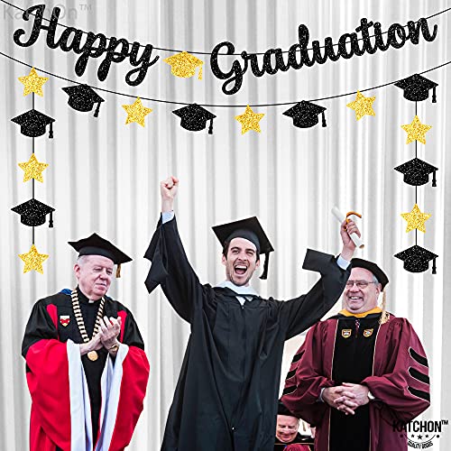 Image of KatchOn, Glitter Happy Graduation Banner - No DIY, Pre-Strung | 2026 Graduation Decorations, Grad Cap Decorations | Congrats Grad Banner for Grad Party Decor Class of 2026