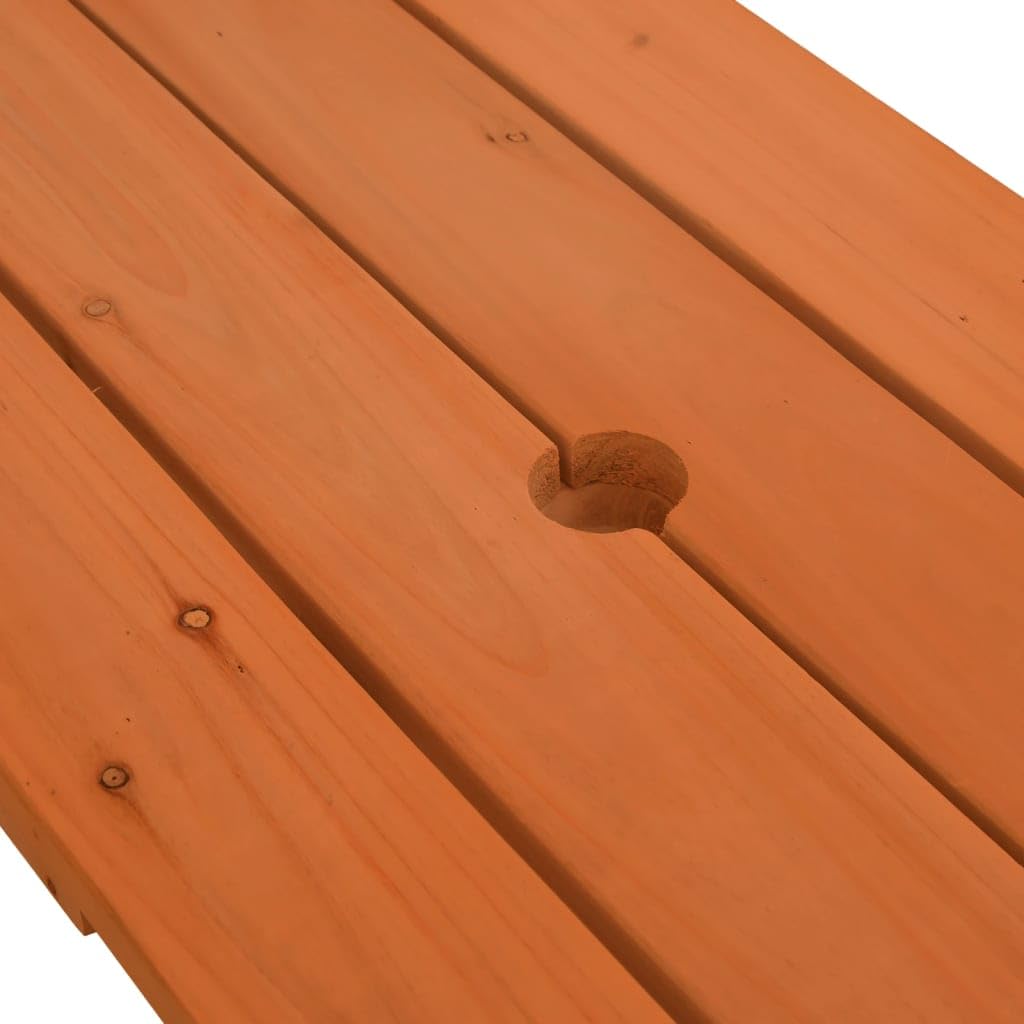 Tavolo da picnic per 4 bambini in legno di abete massiccio con ombrellone, resistente alle intemperie e stabile, ideale per giardino, terrazza, balcone, campeggio e feste, facile da pulire