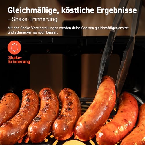 COSORI Heißluftfritteuse Airfryer, 12-in-1 Air Fryer XXL 6,2L, Heissluftfritteuse mit Sichtfenster & Shake-Reminder, 80 Rezepte, 55 Prozent energiesparend, spülmaschinenfeste Körbe – Bild 5
