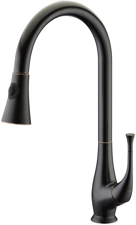 Avola Pull Down Kitchen Sink Mixer Tap, Single Lever Easy Control Oil Rubbed Bronze Finished Brass Body, Dual Functional Shower Head Kitchen Faucets