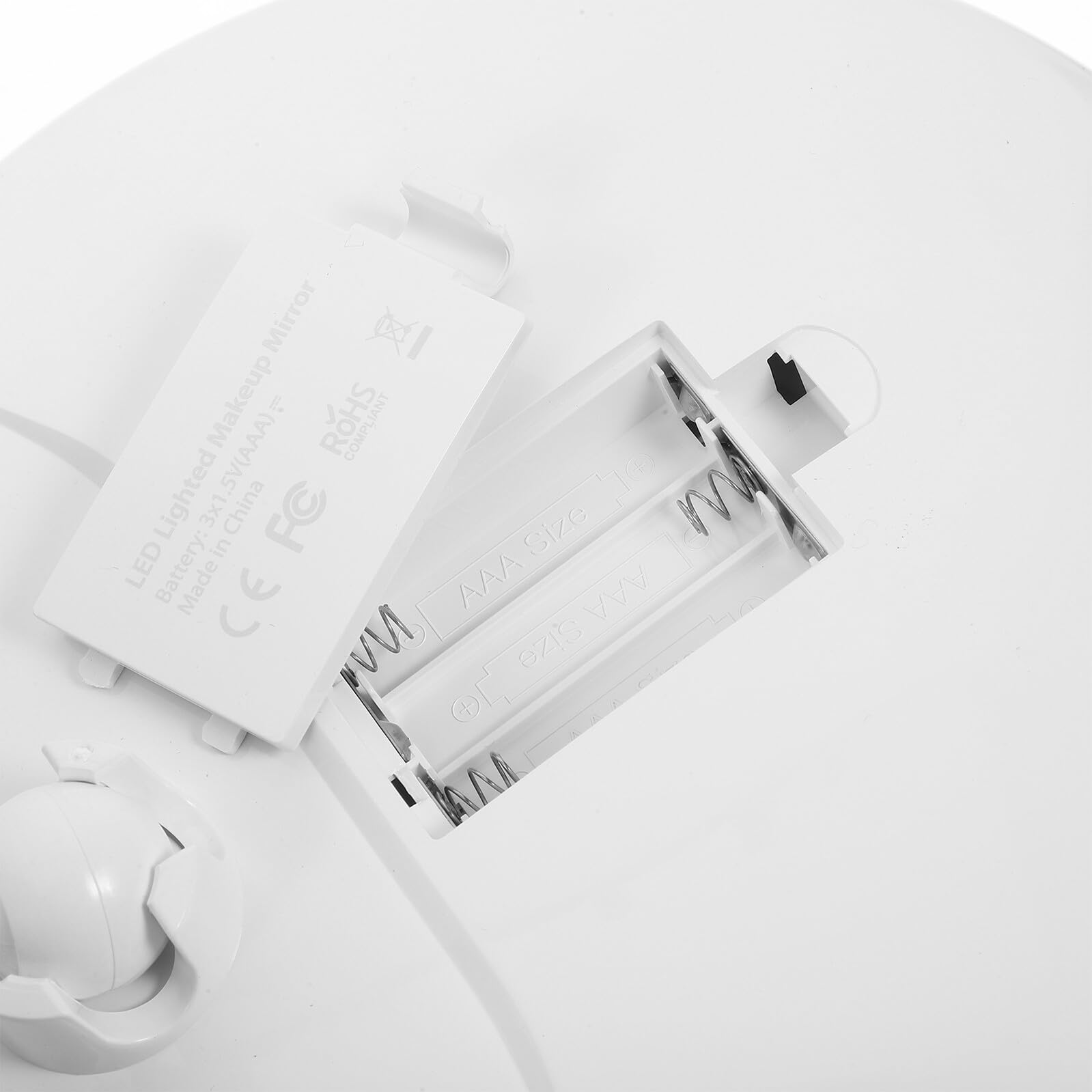 Alipis 360 Grad Drehbarer LED Kosmetikspiegel mit 10-facher Vergrößerung | Abs und Glas, Batteriebetrieben mit Drei Aaa Zellen, Silberfarben, für Make Up Am Tisch