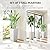 Outsunny 22.8 Inch Tall Planters for Outdoor Plants, Set of 3 Plastic Flower Pots with Stone Finish and Wheels, Stackable Tapered Planters with Drainage Hole for Indoor Plants, Front Porch, White