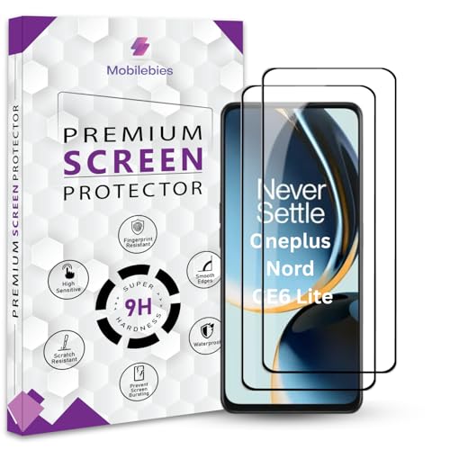 Image of Premium Tempered Glass Screen Protector Guard For Oneplus Nord CE6 Lite 5G (6.72 Inch, Pack of 2) | Edge to Edge Coverage With Easy to installation kit