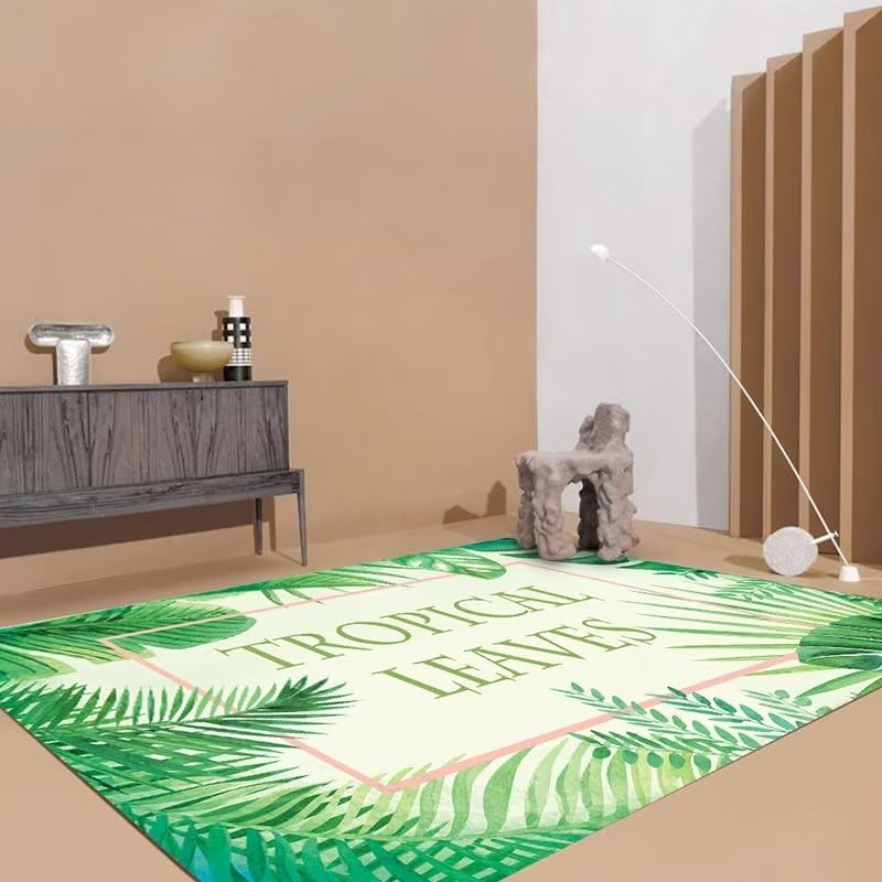 Tapis de bureau vert feuilles fraîches créez une ambiance salon moderne apaisante