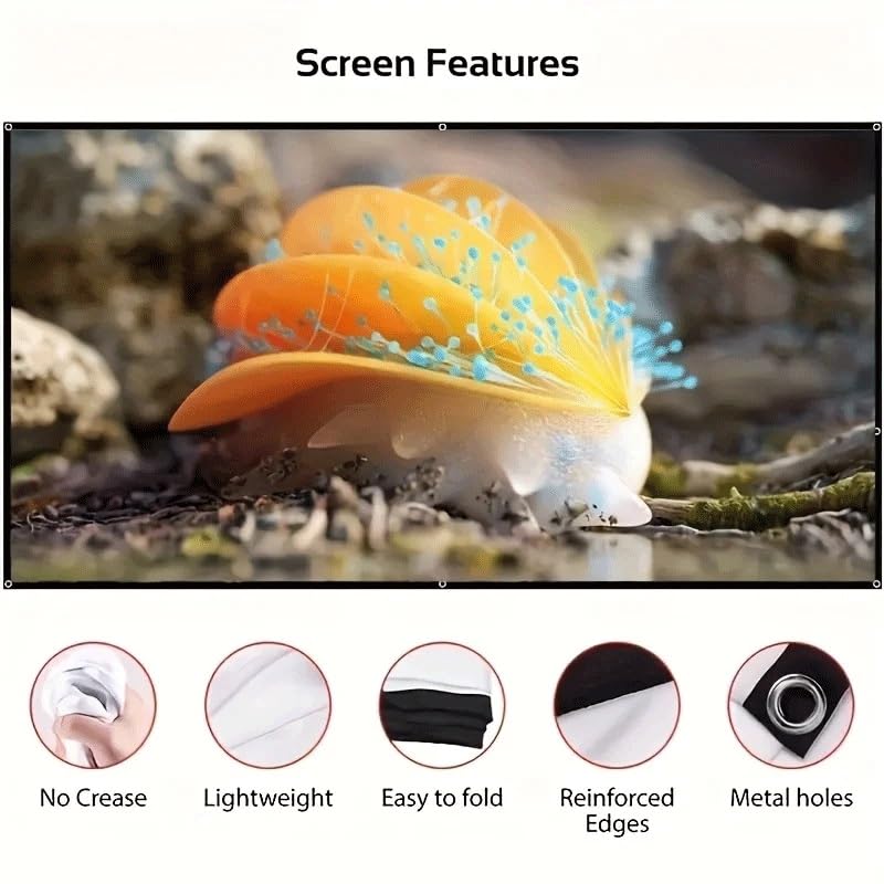 Pantalla de proyección adhesiva plegable 120 pulgadas miniatura 4